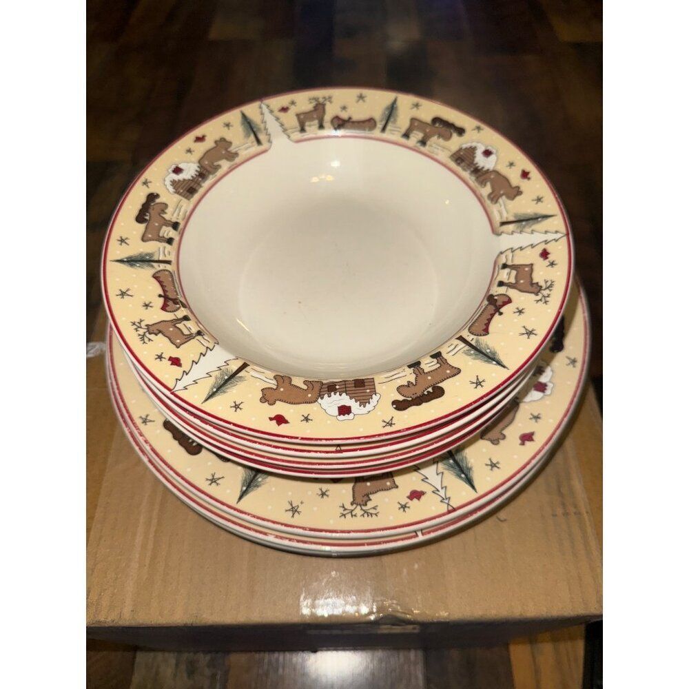 Vintage 1997 Meiwa Table Art Ginger Creek - Set 3 Plates & 4 Bowls